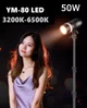 Світлодіодний прожектор YM-80 50 Вт з яскравістю 3200K-6500K + 5 кольорових лінз | Освітлювач | Постійне світло | Студійне світло | 770571 - зображення 1