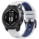 Ремінець для Garmin Forerunner 970/ Forerunner 965/ Forerunner 955/ Forerunner 945/ Forerunner 935/ Forerunner 745 - White - Dark - Blue 22 мм QuickFit Silicone 010-700010-91 - зображення 2