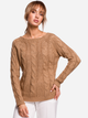 Sweter damski luźny Made Of Emotion M511 S/M Beżowy (5903068466557) - obraz 1