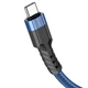Швидка зарядка hoco. U110 Type C to Type C Data Cable 1.2м, матеріал конекторів: цинковий сплав, струм до 3A для смартфонів, 60W для ноутбуків Blue - зображення 5