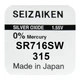 Батарейка серебрянно-цинковая Seiko 315 SR716SW, 1.55V, блистер - изображение 1