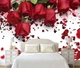 3D Фото Шпалери PHOTODECOR "Троянди з пелюстками та сердечками" - зображення 1