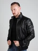 Чоловічий шкіряний бомбер з стійкою. 100% натуральна шкіра. Actors A-26 чорний 4XL - изображение 1