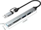 USB-хаб Dynamode 5-в-1 USB Type-C/Type-A to 1х USB3.0, 2x USB 2.0, кардридер SD/MicroSD/TF, металл Темно-серый (DM-UH-514) - изображение 8