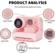 Фотокамера моментальной печати детская черно-белая печать Instant Print Camera, 1080P Video for kids 6-14 фотоаппарат для детей подарок на день рождения (розовый) - изображение 8