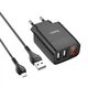 Зарядний пристрій HOCO MicroUSB Cable 1m Illustrious dual port charger (2*USB, 2.4А, 1м;) C86A - зображення 2