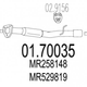 Труба глушителя MTS 0170035 Mitsubishi Pajero MR529819, MR258148 - изображение 1