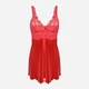 Koszula nocna damska DKaren Slip Paris S Czerwona (5901780603076) - obraz 2