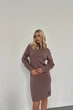 Платье Lipar шерстяное с цельнокройной стойкой XS Капучино 3637 - изображение 1