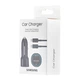 АЗУ Samsung Dual Port Car Charger USB + Type-C Port 25W With Cabble Type-C to Type-C High Copy Black - изображение 2
