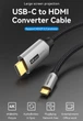 Кабель Type-C-HDMI 2.0 4K 60Hz HDCP 2.2 Thunderbolt 3 Vention Cotton Braided 1.5m Grey (CRBBG) - зображення 9