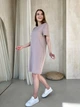 Платье-футболка в рубчик миди летнее женское Merlini Милан 700000143 4XL-5XL Бежевое (700000143_4) - изображение 1