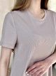 Платье-футболка в рубчик миди летнее женское Merlini Милан 700000143 4XL-5XL Бежевое (700000143_4) - изображение 7
