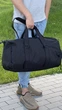 Спортивна сумка с кишенею для взуття з міцної тканини оксворд 35L Black на 2 відділення - зображення 3