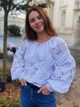 Ексклюзивна біла жіноча вишиванка рішельє "Роксана" блуза з решетилівкою на домотканому полотні 12291-60 (3ХL) - зображення 6