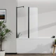Шторка для ванни скляна AVKO Glass W436 Black clear 140 х 100 см - зображення 2