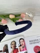 Обруч для волосся жіночий обідок матеріал велюр колір синій - изображение 2