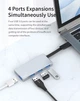 USB адаптер 4 в 1 HUB Vokamo із вбудованим шнуром Type-C VOKAMO HT3 (UFTHT3) - зображення 5