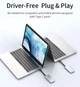 USB адаптер 4 в 1 HUB Vokamo із вбудованим шнуром Type-C VOKAMO HT3 (UFTHT3) - зображення 10