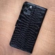Чохол книжка Crocodille з натуральної шкіри для Samsung S24 Plus ручної роботи | Темний бордо | Глянець - зображення 3