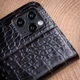 Чохол книжка Crocodille з натуральної шкіри для Samsung S24 Plus ручної роботи | Темний бордо | Глянець - зображення 7