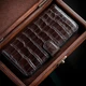 Чохол книжка Crocodille з натуральної шкіри для Samsung S24 Plus ручної роботи | Коричневий | Глянець - изображение 4