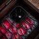 Чохол накладка зі шкіри крокодила Crocсo для Samsung S24 Plus пофарбований | Червоний - зображення 7