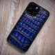 Чохол накладка зі шкіри крокодила Crocсo для Samsung S24 Plus пофарбований | Фіолетовий - зображення 1