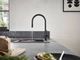 Смеситель кухонный HANSGROHE Talis M54 матовый черный 72800670 с выдвижным изливом 2jet - изображение 2