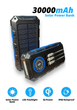 УМБ із сонячною панеллю VHG HDL-531 30000 mAh Wireless Solar Power Charger, Black-Blue - изображение 1