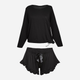 Piżama (spodenki + bluza) DKaren Set Ronnie 2XL Black (5903251469624) - obraz 3