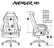 Fotel gamingowy Fury Gaming Chair Avenger M+ Black-White (NFF-1710) - obraz 12