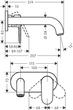 Наружная часть смесителя скрытого монтажа для раковины HANSGROHE Vernis Shape 71578670 черный матовый - изображение 2