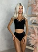 Женский комплект: корсетный топ + трусики 80D(L) черный F28872 - изображение 3
