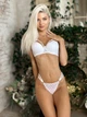 Красивый комплект: бюстгалтер и трусики 85C(XL) белый 2103334 - изображение 4