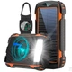 Портативне зарядне Solar Power Bank with LED light 20000mAh PN-W20S IPX4 2xUSB/Type-C 18W/3A PD/QC Qi - зображення 1