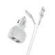 Адаптер автомобильный Hoco Micro USB Cable Leader Z36 |2USB, 2.4A| белый - изображение 1