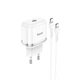 Адаптер сетевой HOCO Type-C to Type-C Cable Victorious single port charger set N24 |1Type-C, 20W/3A, PD/QC| белый - изображение 1