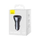 Адаптер автомобільний Baseus Golden Contactor Pro Triple Fast Charger Car Charger |1USB/2Type-c, PD/QC, 65W/3A| сірий - зображення 3