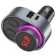 Адаптер автомобильный HOCO Alegria car BT FM transmitter E72 |2USB/Type-C, PD/QC, 45W/3A| черный - изображение 5