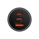 Адаптер автомобільний Baseus Golden Contactor Pro Triple Fast Charger Car Charger |1USB/2Type-c, PD/QC, 65W/3A| сірий - зображення 4