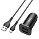 Адаптер автомобильный Hoco Micro USB Cable Wise road dual port Car charger set NZ4 |2USB, 4.8A| черный - изображение 2