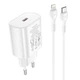 Адаптер мережевий Hoco Type-C to Lightning Cable Jetta charger set N22 |Type-C, 25W/3A, PD| білий - зображення 1