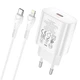 Адаптер мережевий Hoco Type-C to Lightning Cable Jetta charger set N22 |Type-C, 25W/3A, PD| білий - зображення 5