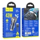 Адаптер автомобільний Hoco Type-C to Type-C cable Sprinter dual port Car charger NZ8 |1USB/1Type-C, QC/PD, 43W/3A| синій - зображення 4