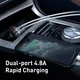 Адаптер автомобильный BASEUS Digital Display Dual |2USB, Lightning/Micro/Type-C cable, 4.8A, 24W| черный - изображение 7
