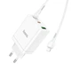 Адаптер сетевой Hoco Type-C to Lightning Cabel Start three-port charger N33 |1USB/2Type-C, PD/QC, 35W/3A| белый - изображение 3
