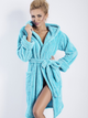 Халат жіночий теплий з капюшоном DKaren Housecoat Diana XL Turquoise (5902854754939) - зображення 1