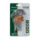 Ключи TORX 9шт T10-T50мм CrV (короткие с отвер) GRAD (4022275) 4490549 - изображение 3