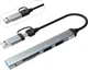 USB-хаб Dynamode 5-в-1 USB Type-C/Type-A to 1х USB3.0, 2x USB 2.0, кардридер SD/MicroSD/TF, металл Темно-серый (DM-UH-514) - изображение 1